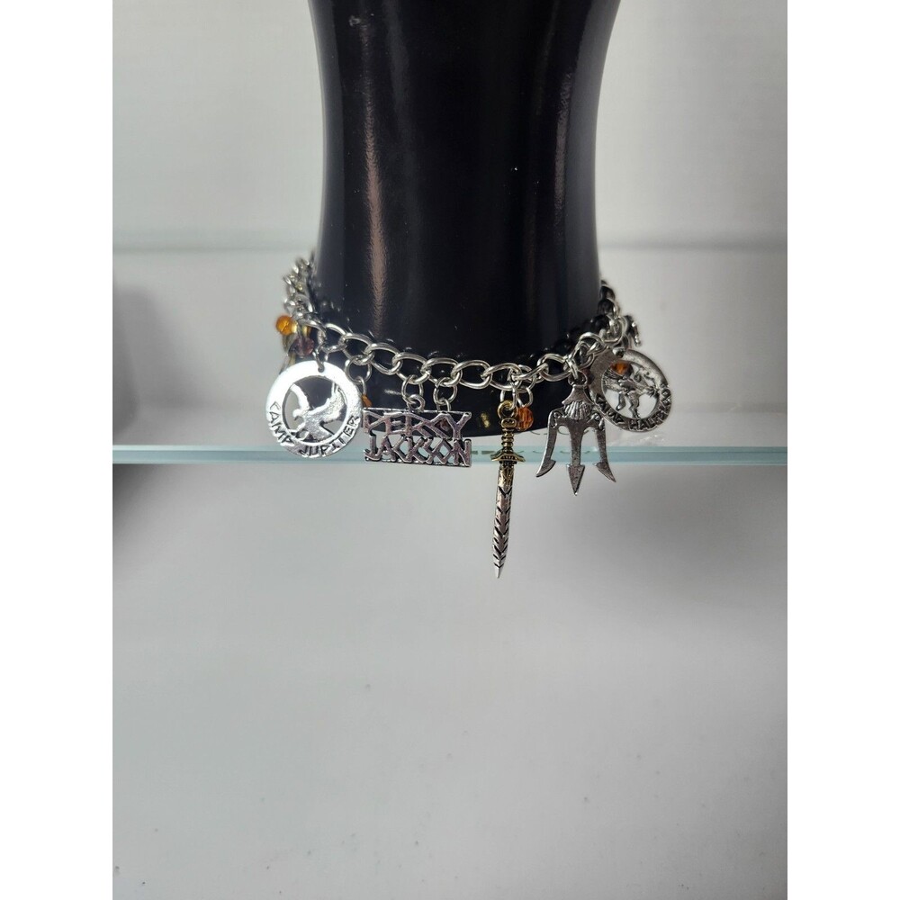 Percy Jackson Charm Bracelet Camp Half Blood, Lightning Thief, Riptide